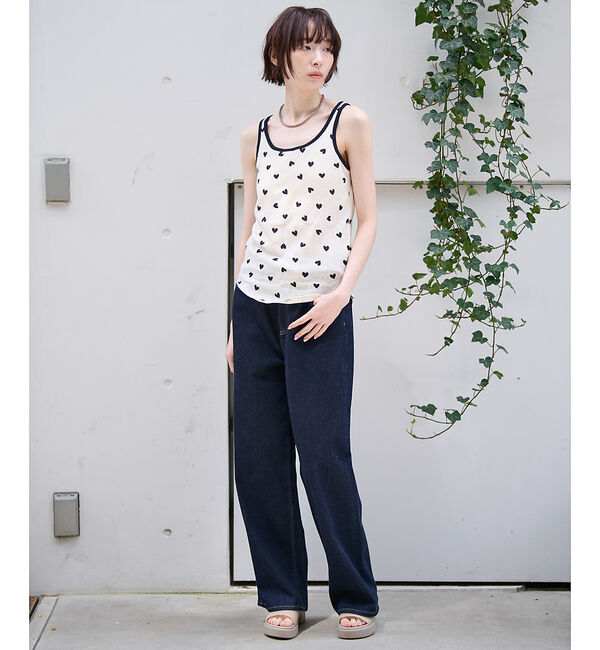 Rouge vif「【JEMORGAN/ジェーイーモーガン】カップ付クレリックタンクハート柄/カップ」|キャミソール|