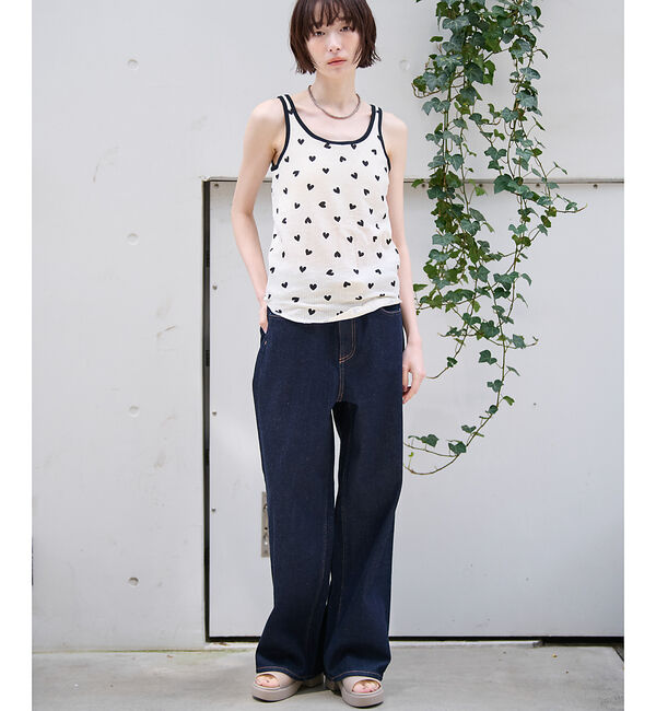 Rouge vif「【JEMORGAN/ジェーイーモーガン】カップ付クレリックタンクハート柄/カップ」|キャミソール|