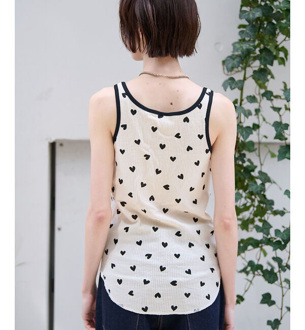 Rouge vif「【JEMORGAN/ジェーイーモーガン】カップ付クレリックタンクハート柄/カップ」|キャミソール|