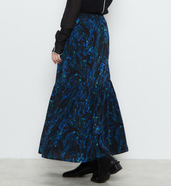 Soffitto「マーブル柄ドットジャガード裾切り替えギャザースカート」|スカート|