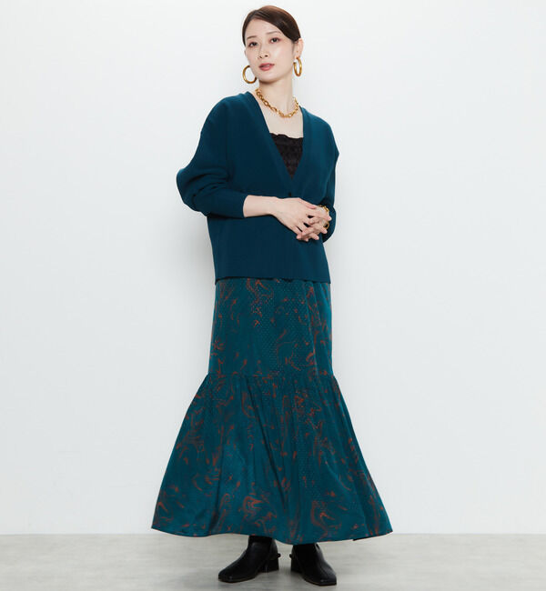 Soffitto「マーブル柄ドットジャガード裾切り替えギャザースカート」|スカート|