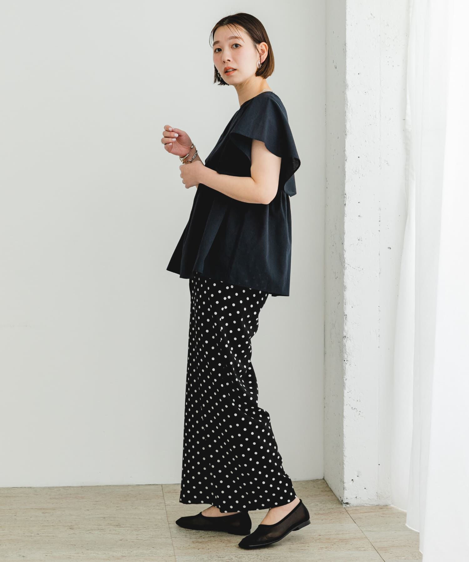 URBAN RESEARCH ROSSO「『UR TECH』F by ROSSO　スクエアスリーブブラウス」|シャツ・ブラウス|