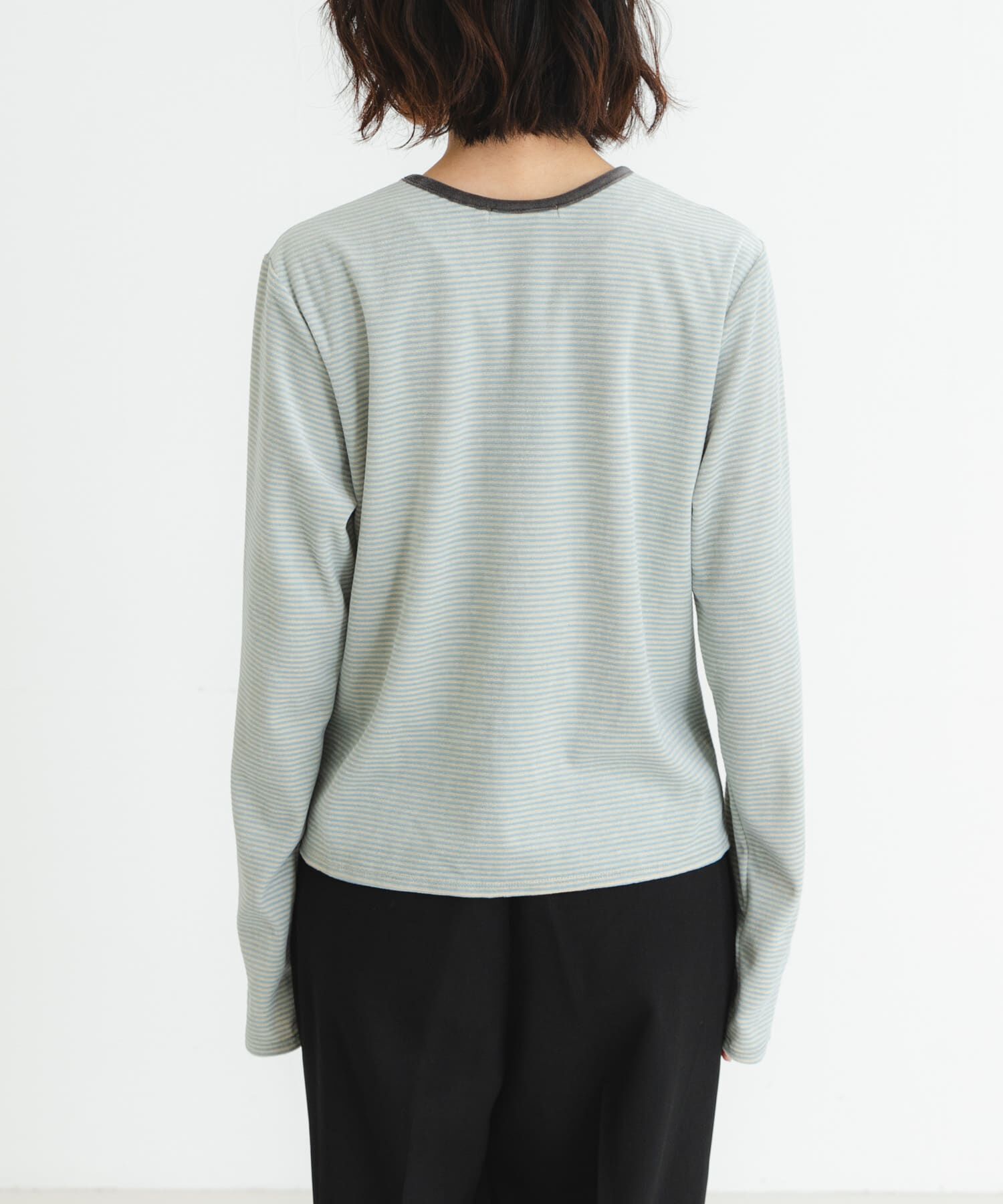 URBAN RESEARCH「『MADE IN JAPAN』ベロアボーダーシャーリングカットソー」|Tシャツ・カットソー|