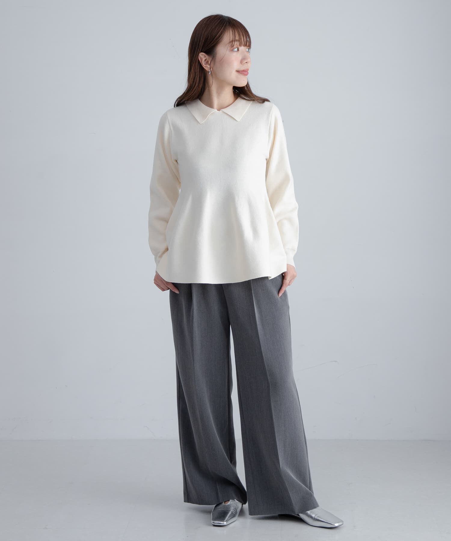 Sonny Label 「『WEB限定』襟付きペプラムニットプルオーバー」|ニット・セーター|