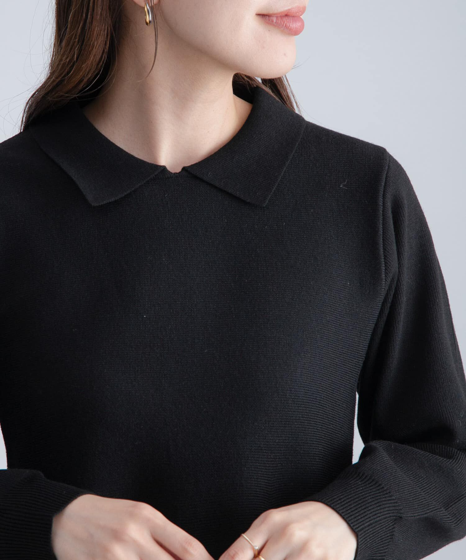 Sonny Label 「『WEB限定』襟付きペプラムニットプルオーバー」|ニット・セーター|