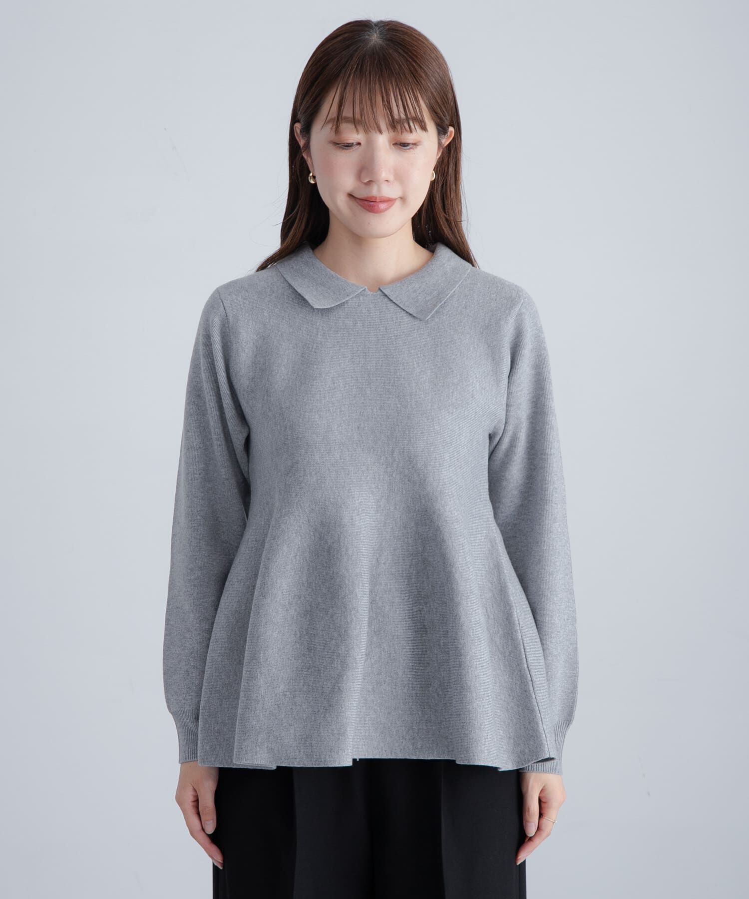 Sonny Label 「『WEB限定』襟付きペプラムニットプルオーバー」|ニット・セーター|