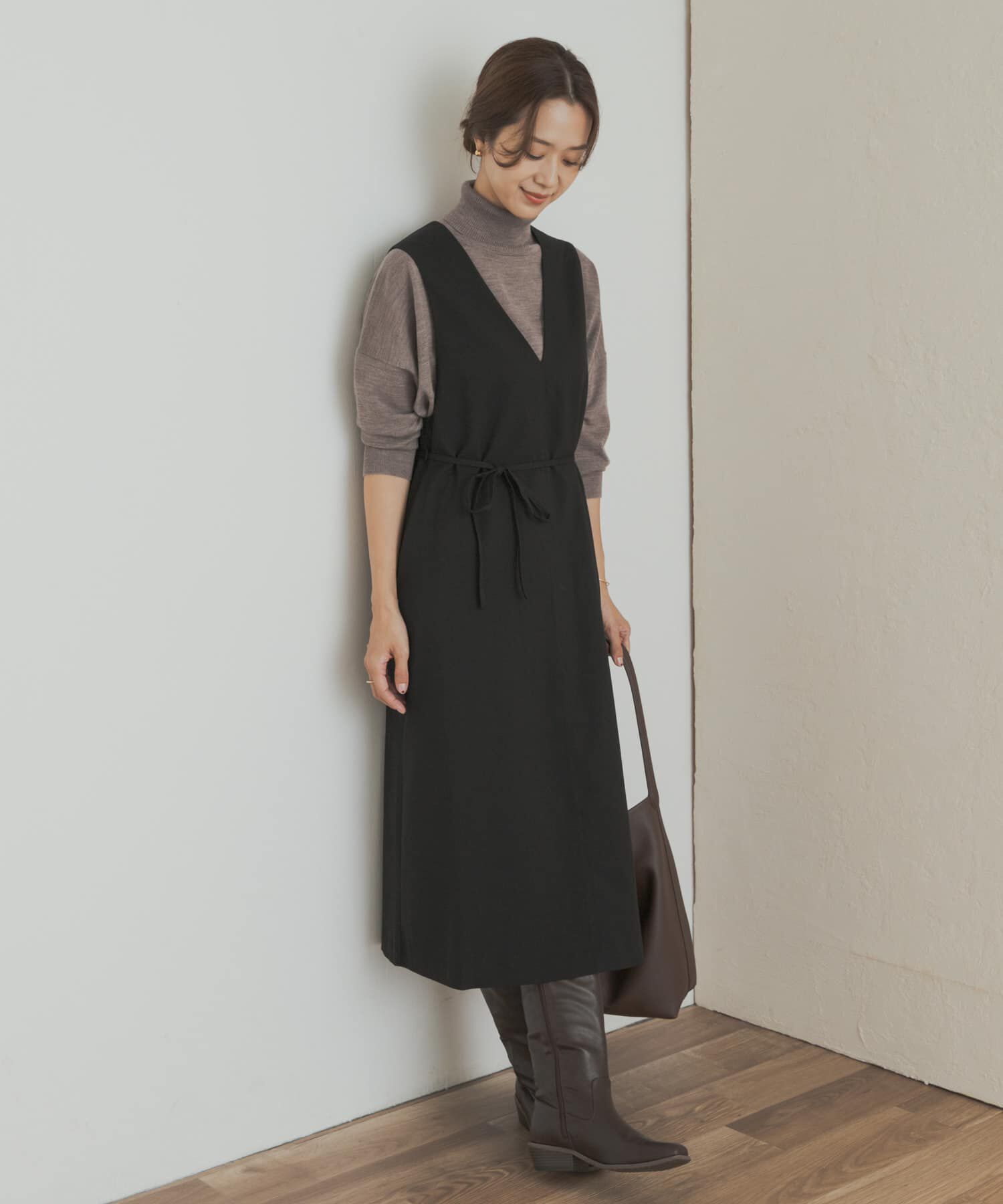 URBAN RESEARCH DOORS「『UR TECH』ツイルフレアジャンパースカート」|ワンピース|