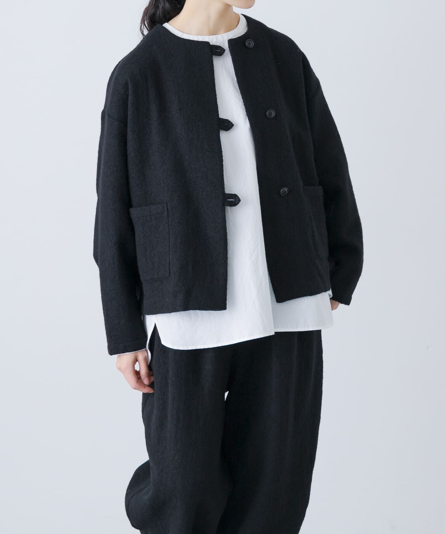 ウールクルーネックジャケット（かぐれ）｜ルミネのファッション通販