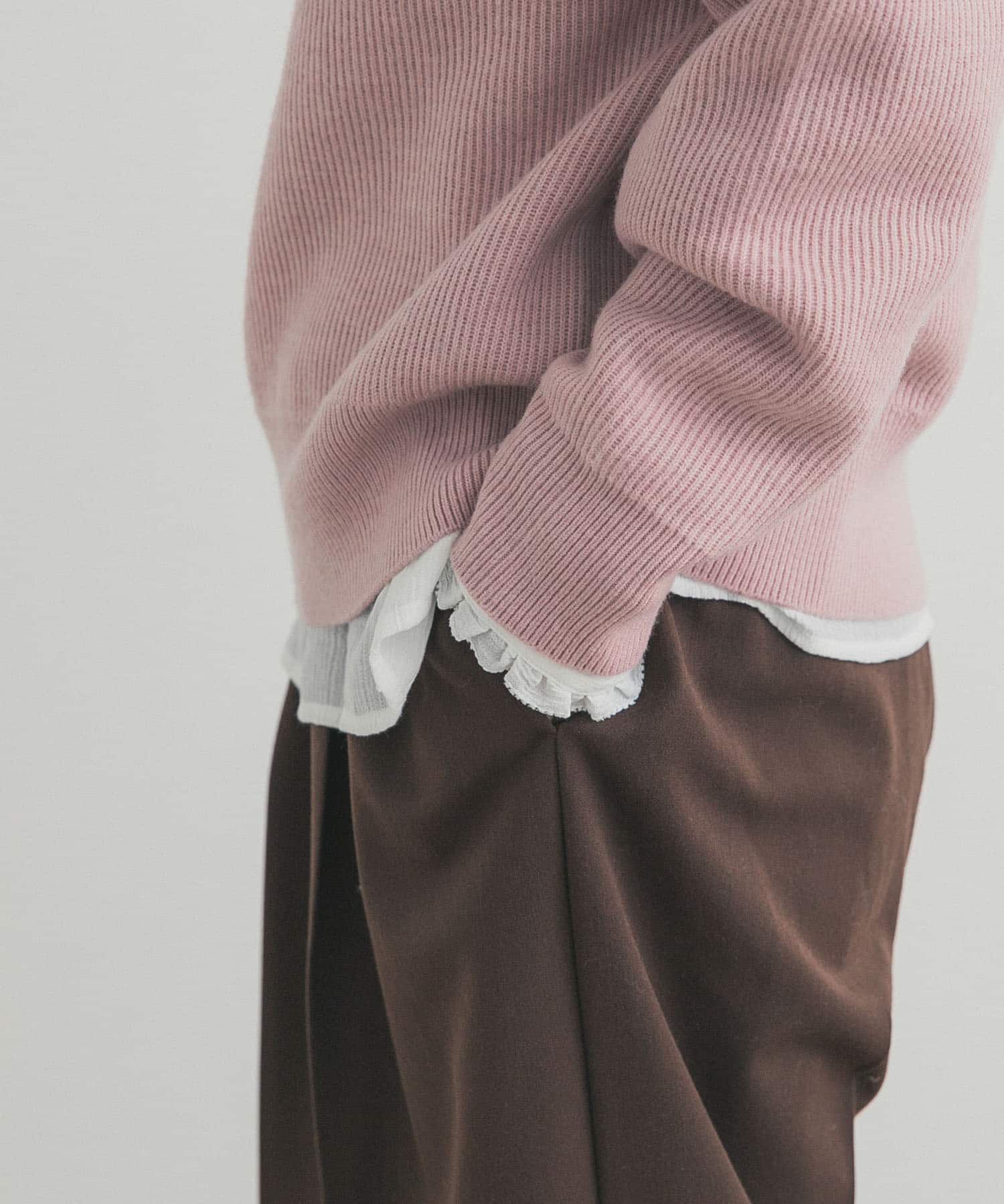 URBAN RESEARCH DOORS「ピンタックフリルスタンドカラーブラウス」|シャツ・ブラウス|