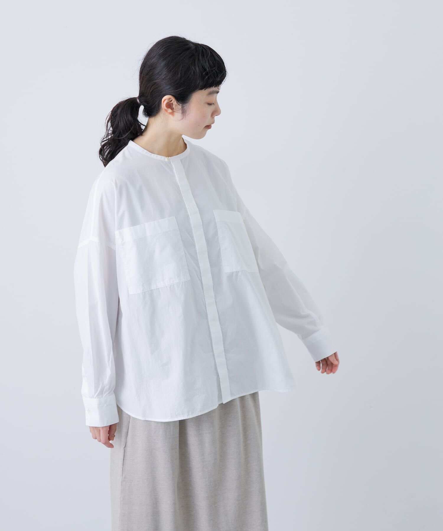 かぐれ「コットンダブルポケットワイドシャツ」|シャツ・ブラウス|