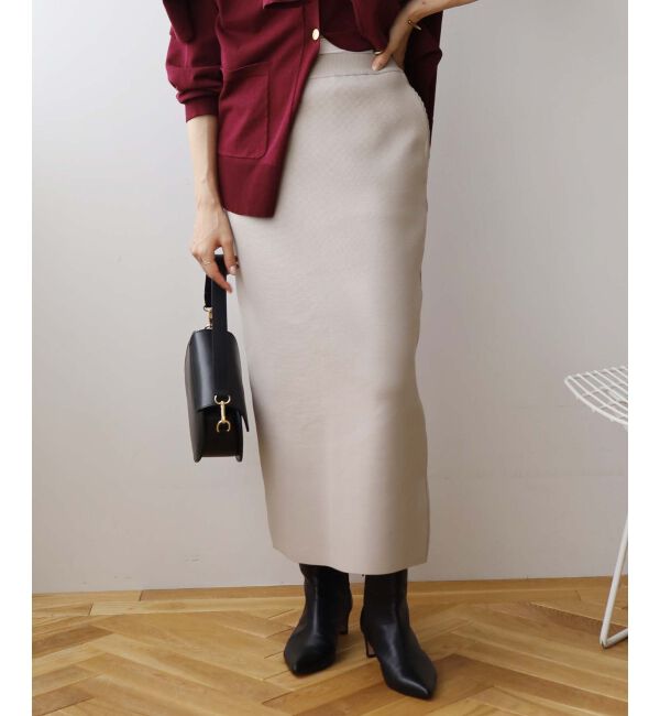 le.coeur blanc「《手洗い可能》ミラノリブニットタイトスカート」|タイト|