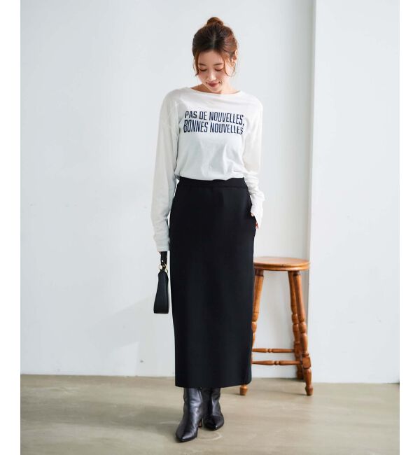 le.coeur blanc「《手洗い可能》ミラノリブニットタイトスカート」|タイト|