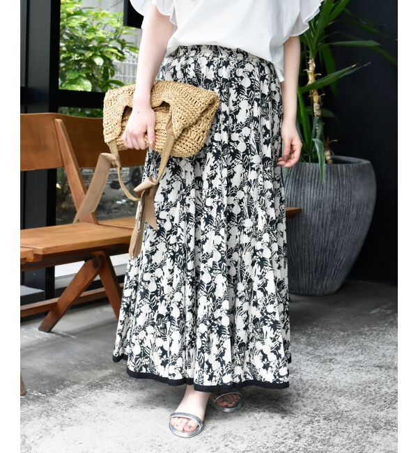  「《手洗い可能》Fanaka別注バイカラーフラワースカート」|スカート|