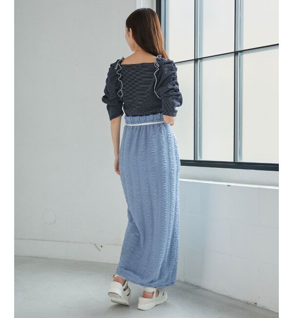 MAJESTICLEGON「ボリュームスリーブボーダートップス」|Tシャツ・カットソー|