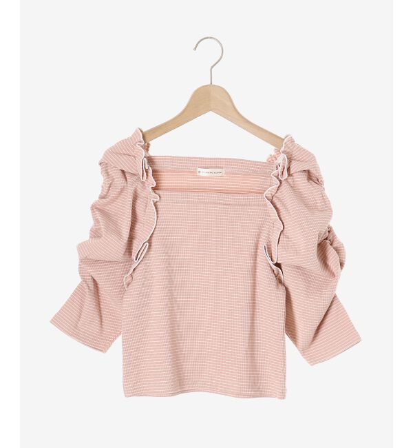 MAJESTICLEGON「ボリュームスリーブボーダートップス」|Tシャツ・カットソー|