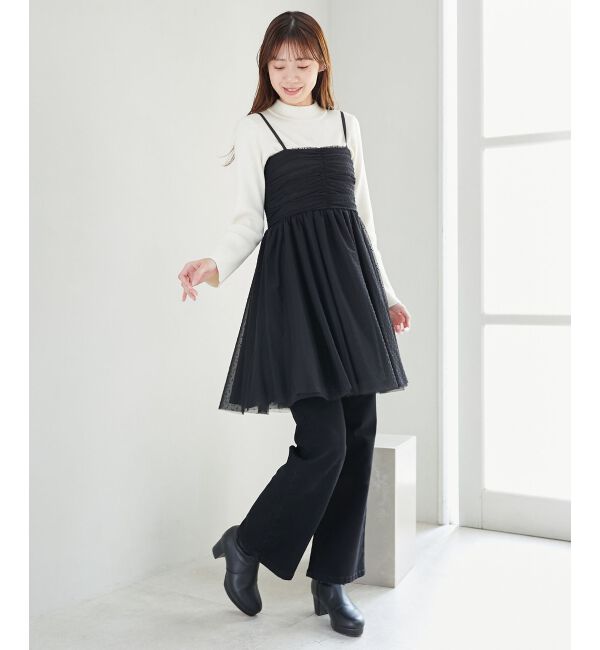 MAJESTICLEGON「フロントギャザーチュールビスチェ」|キャミソール|
