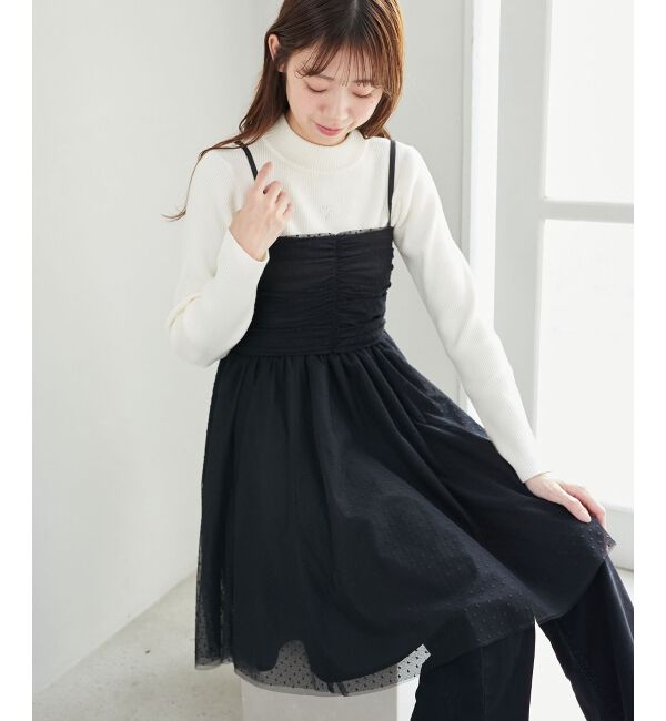 MAJESTICLEGON「フロントギャザーチュールビスチェ」|キャミソール|