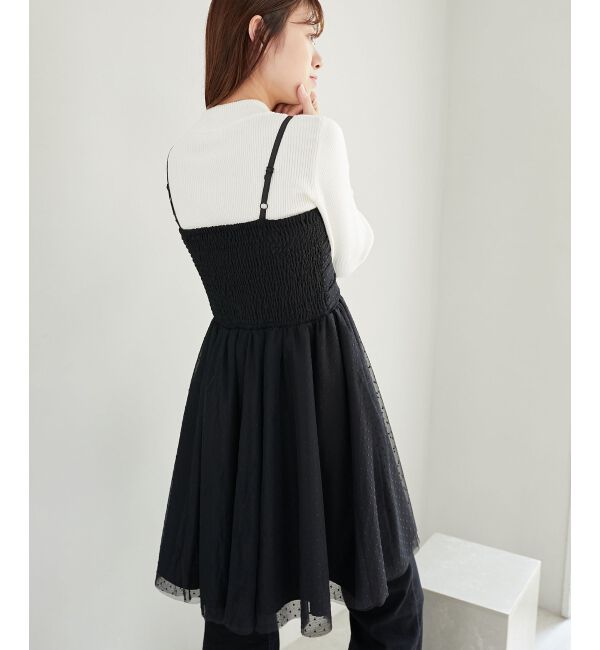 MAJESTICLEGON「フロントギャザーチュールビスチェ」|キャミソール|