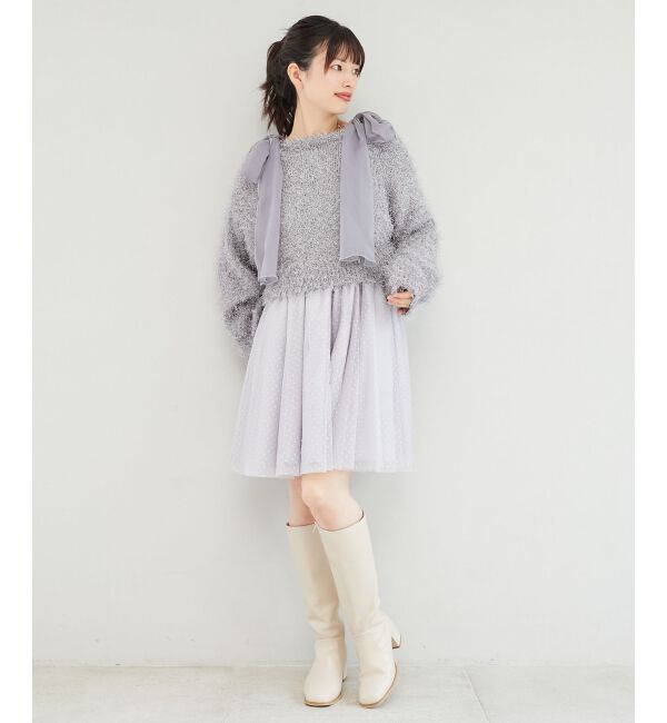 MAJESTICLEGON「フロントギャザーチュールビスチェ」|キャミソール|