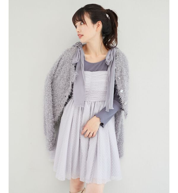 MAJESTICLEGON「フロントギャザーチュールビスチェ」|キャミソール|