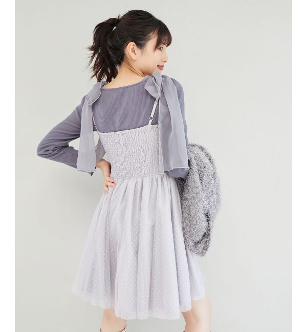 MAJESTICLEGON「フロントギャザーチュールビスチェ」|キャミソール|