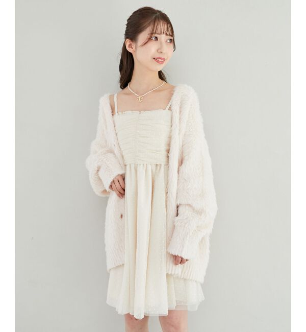 MAJESTICLEGON「フロントギャザーチュールビスチェ」|キャミソール|