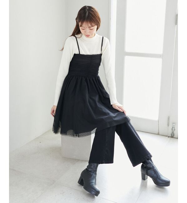 MAJESTICLEGON「フロントギャザーチュールビスチェ」|キャミソール|