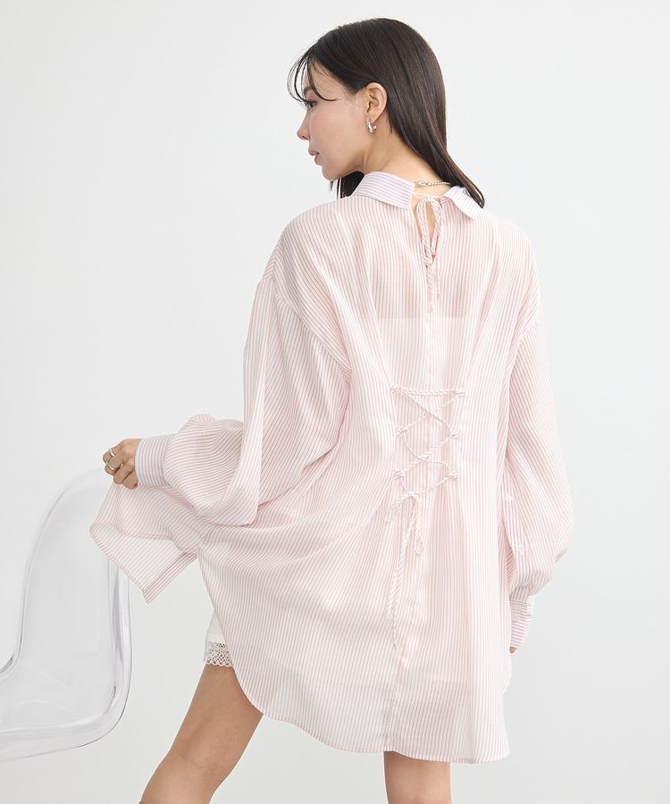 earth music&ecology「バックレースアップシャツ」|シャツ・ブラウス|