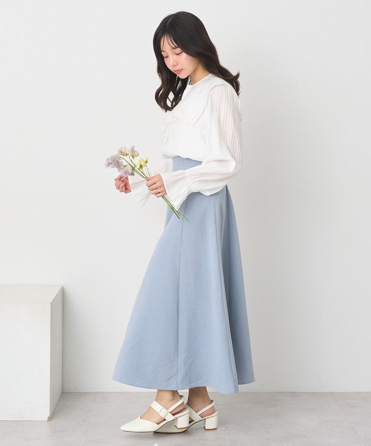 earth music&ecology「2WAYスクエアラッフルカラーブラウス」|シャツ・ブラウス|