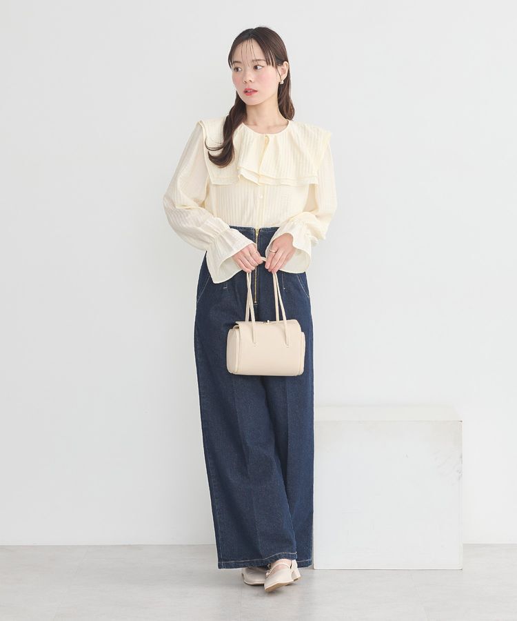 earth music&ecology「2WAYスクエアラッフルカラーブラウス」|シャツ・ブラウス|