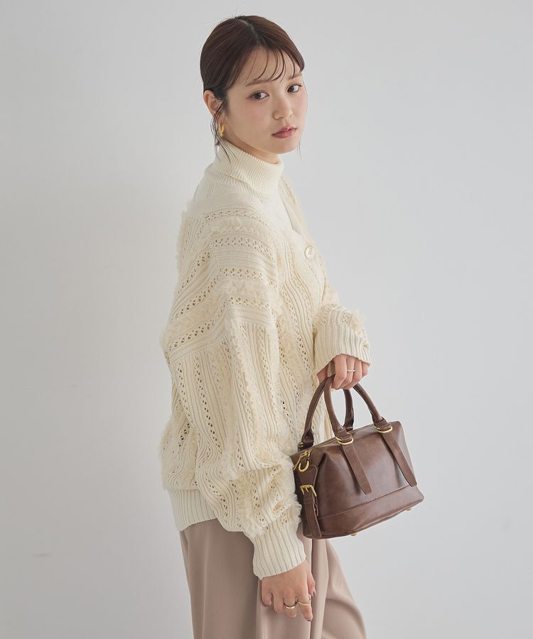 earth music&ecology「チュールフリルニットカーディガン」|カーディガン|