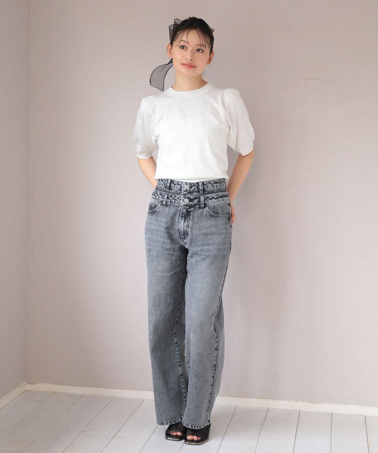 Green Parks「・ELENCARE DUE Wウエストデニムパンツ」|デニム|