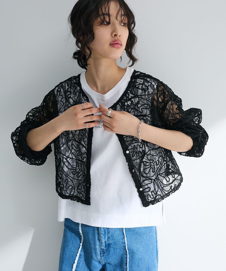 Green Parks「・ELENCARE DUE 2wayコードレースカーデ」|カーディガン|