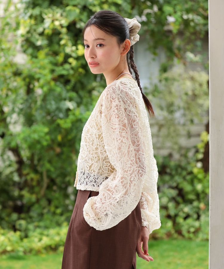 Green Parks「・ELENCARE DUE 2wayコードレースカーデ」|カーディガン|