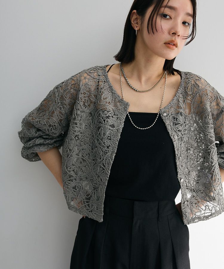 Green Parks「・ELENCARE DUE 2wayコードレースカーデ」|カーディガン|