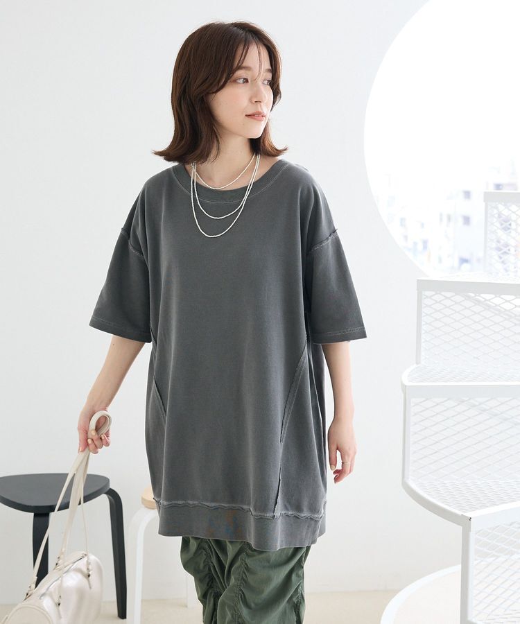 armonia「ピグメント裏毛切りっぱなしチュニック」|チュニック|