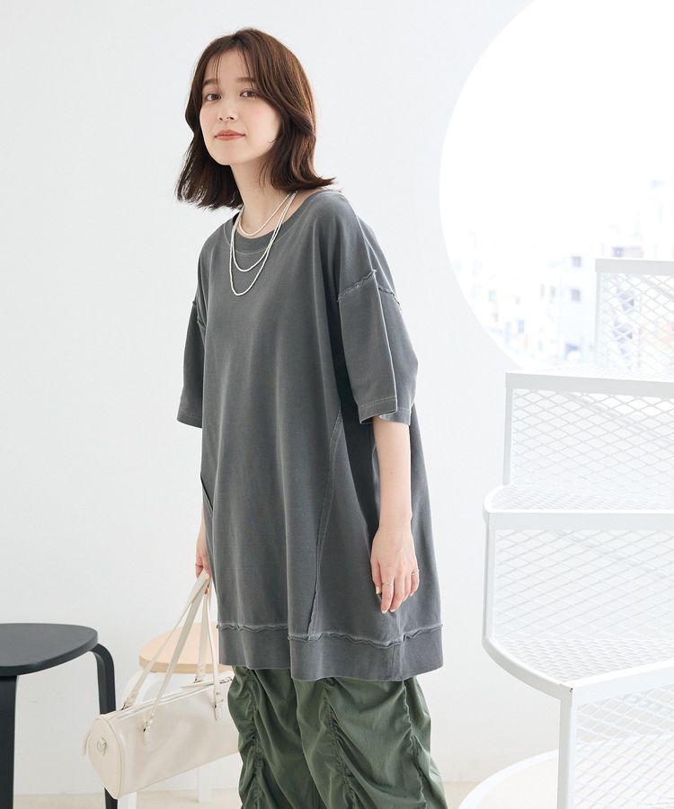 armonia「ピグメント裏毛切りっぱなしチュニック」|チュニック|