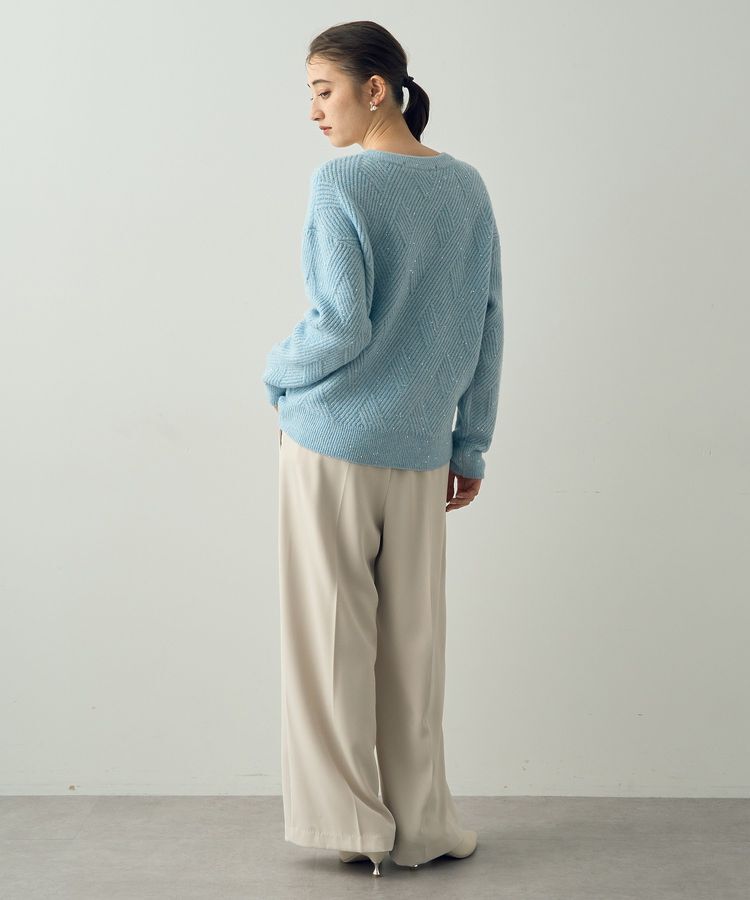 YECCA VECCA「ダイヤ柄スパンコールニット」|ニット・セーター|