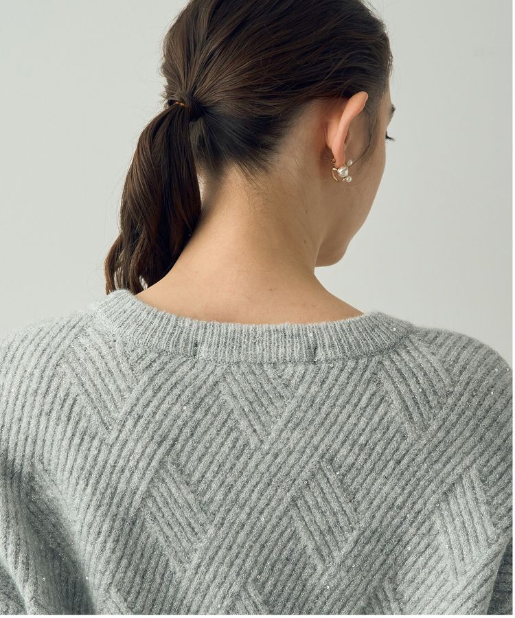 YECCA VECCA「ダイヤ柄スパンコールニット」|ニット・セーター|