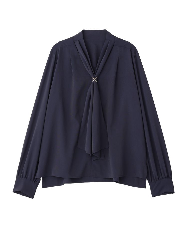 YECCA VECCA「スカーフリング付きボウタイブラウス」|シャツ・ブラウス|Navy