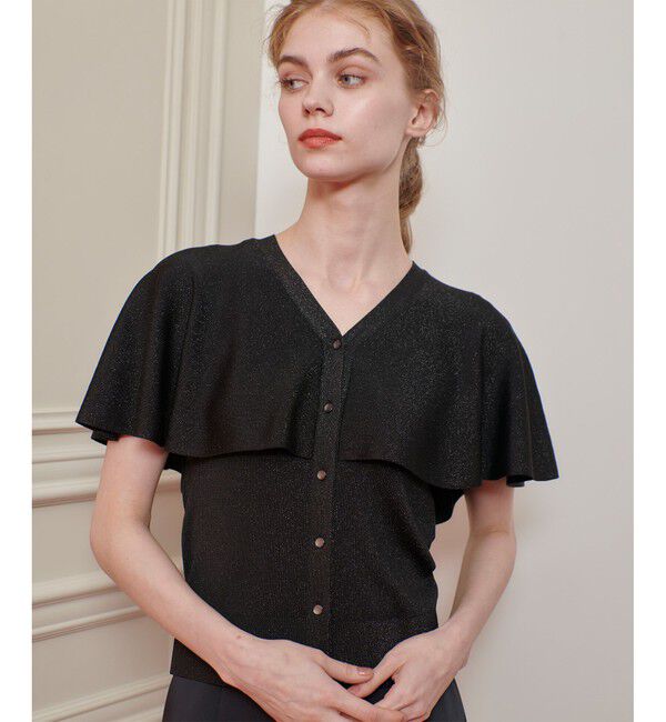 LOULOU WILLOUGHBY「【LOULOU WILLOUGHBY】メタリックヤーンケーププルオーバー」|ニット・セーター|