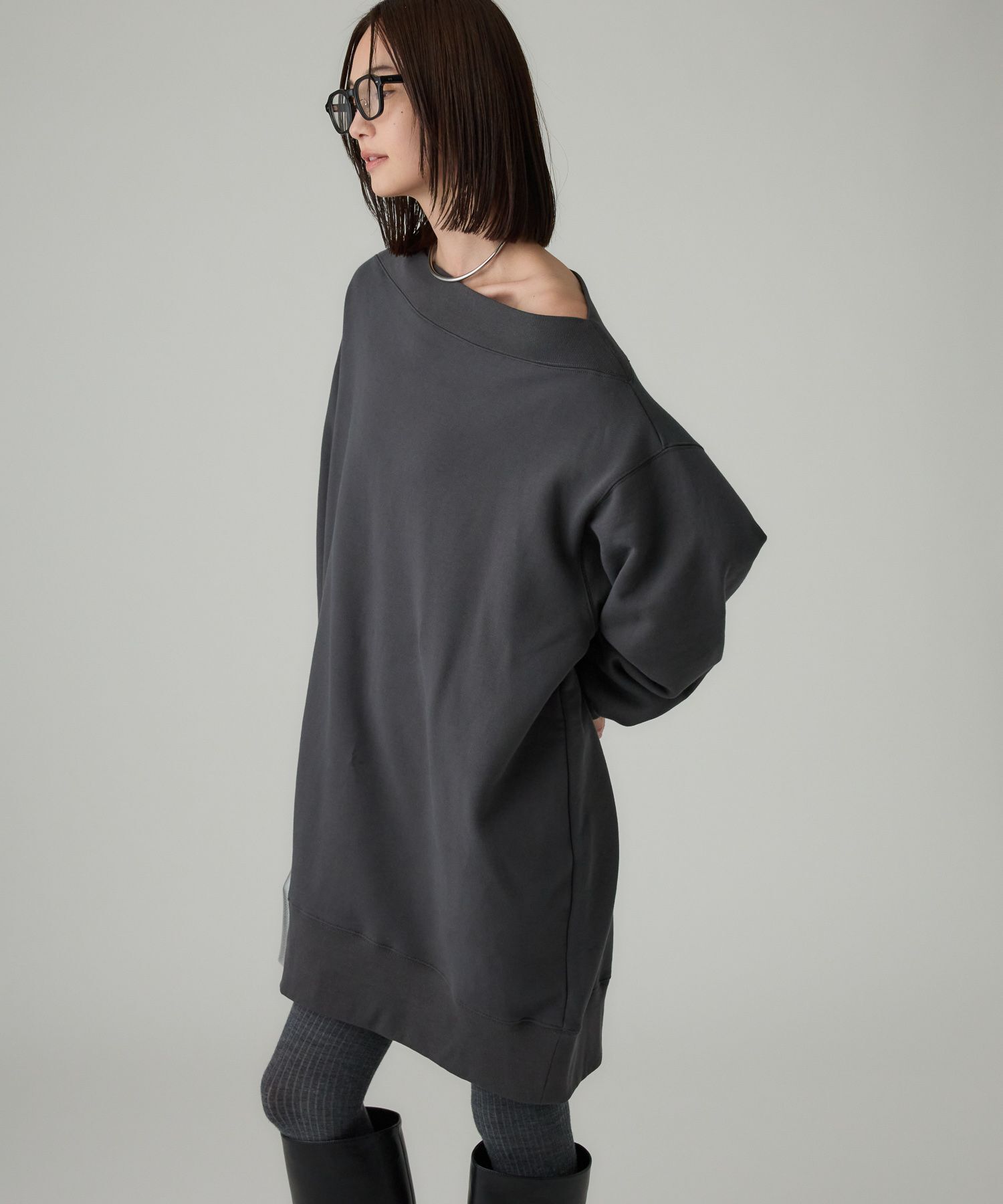 BABYLONE「オフショルスウェットミニワンピ」|ワンピース|