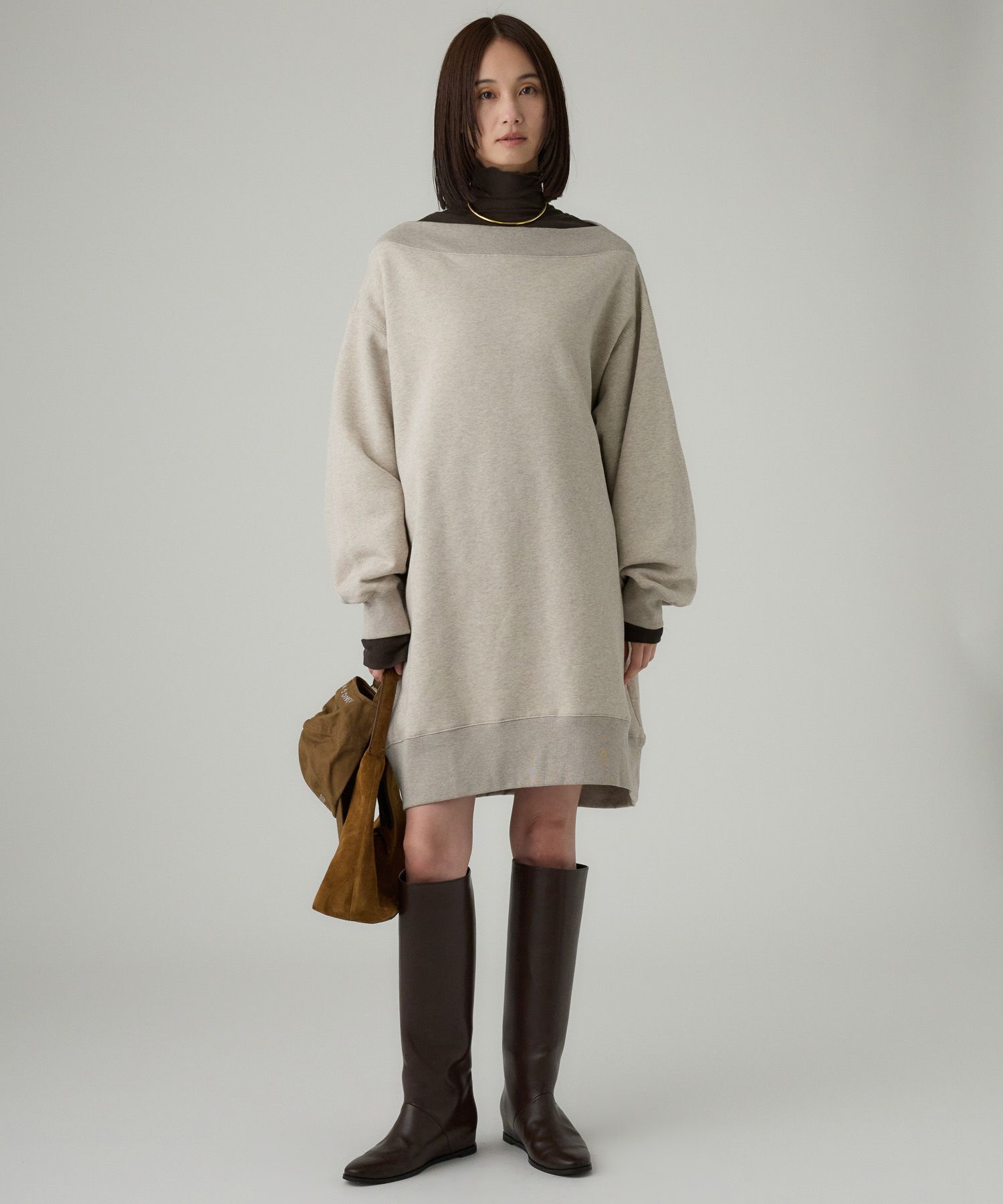 BABYLONE「オフショルスウェットミニワンピ」|ワンピース|