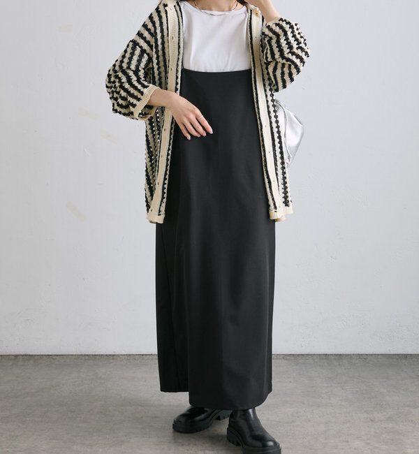  「ジャガードストライプ襟付きカーディガン」|カーディガン|