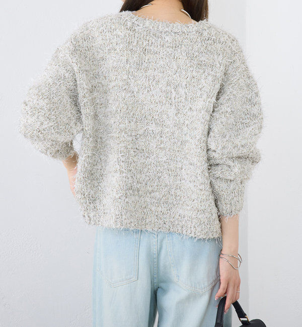  「異素材MIXリボンテープヤーンカーディガン」|カーディガン|