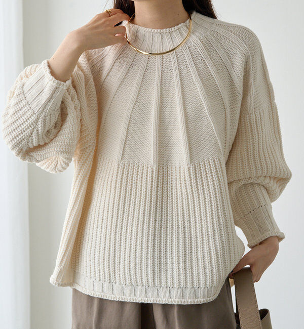  「アーチ柄編みニットプルオーバー」|ニット・セーター|