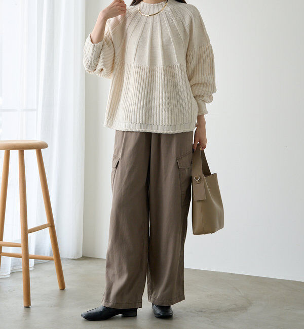  「アーチ柄編みニットプルオーバー」|ニット・セーター|