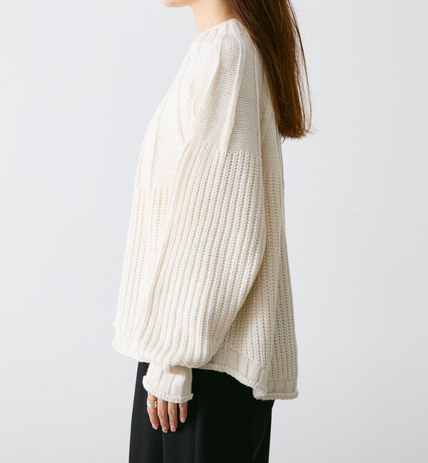  「アーチ柄編みニットプルオーバー」|ニット・セーター|