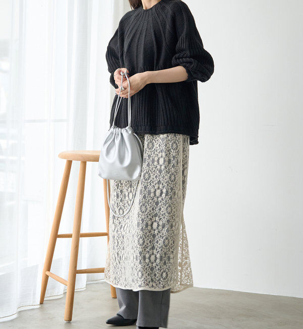  「アーチ柄編みニットプルオーバー」|ニット・セーター|