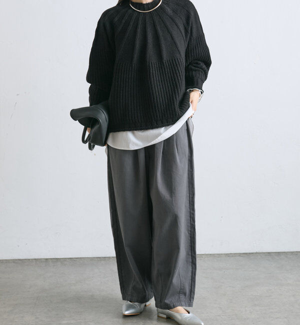  「アーチ柄編みニットプルオーバー」|ニット・セーター|